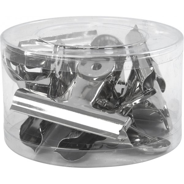 Metalliklipsi - hopea - 6 kpl Metalliklipsi - hopea - 6 kpl