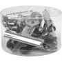 Metalliklipsi - hopea - 6 kpl