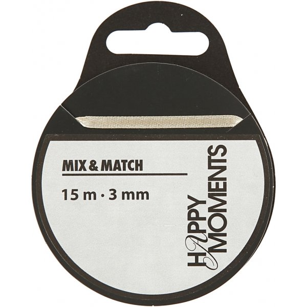 Satiininauha - luonnonvalkoinen - B3 mm - 15 m