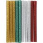 Liimapuikko miniliimapistooliin - kulta - vihre - punainen - hopea - glitter - L10 cm - 10 kpl