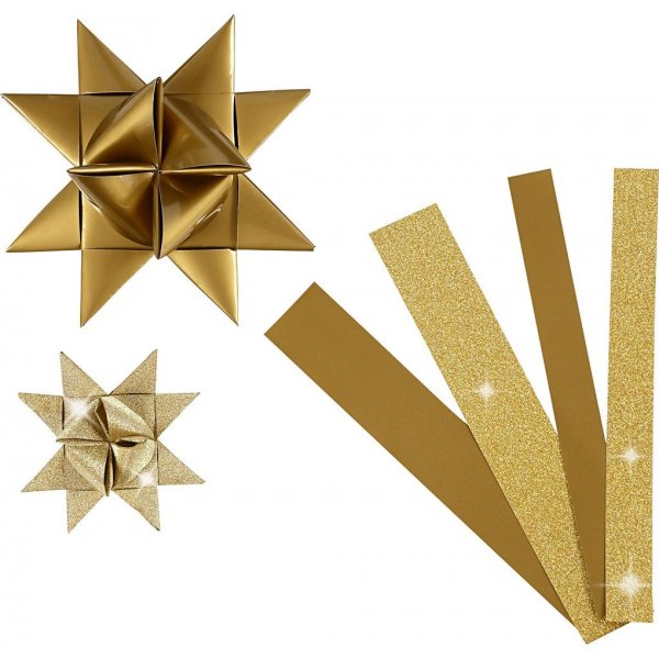 Thtinauhat - kulta - glitter, lakka - 6,5+11,5 cm - 40 nauhaa