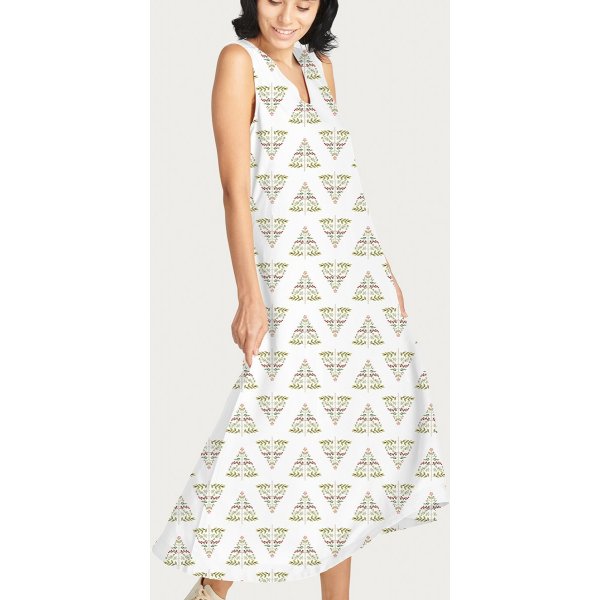 Kuviollinen jersey 145 cm - Kurpitsakuusi - Valkoinen