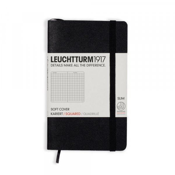 Notebook A6 Soft Checked - musta