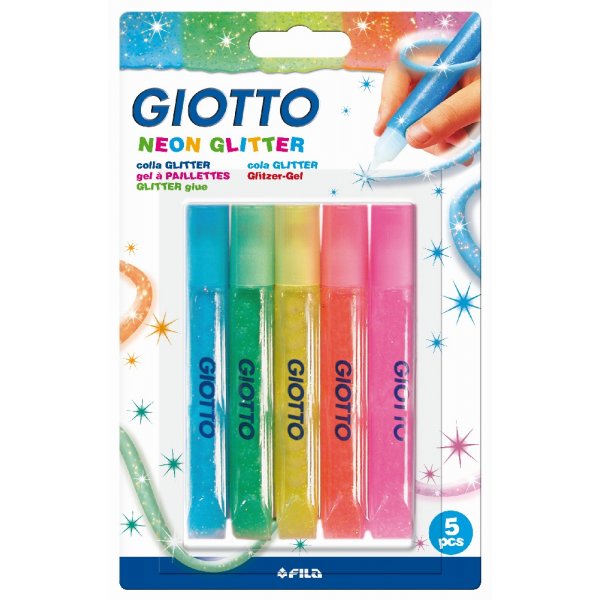 Giotto Glitter Glue - 5 kpl Neon