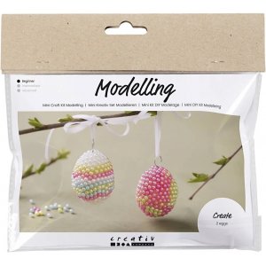 Mini DIY-setti muovailuvahaa, pastelliv�rej�, helmi�
