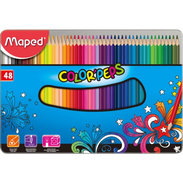 Vrikynsarja - Maped - Color' peps 48 vrikynt - metallilaatikko