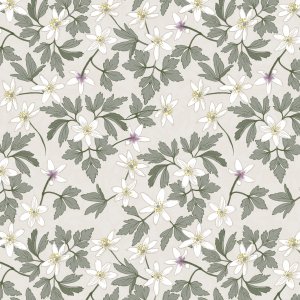 Suojapeite PVC kuviollinen anemone - beige Suojapeite PVC kuviollinen anemone - beige