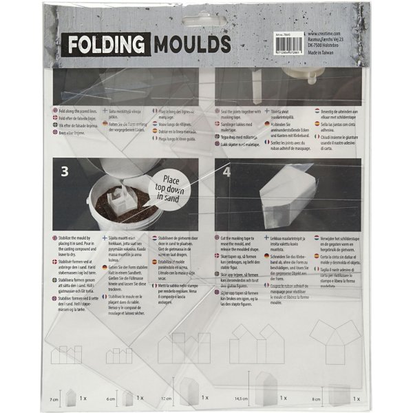 Muotit - lpinkyvt - talot ja kolmiot - 5 kpl