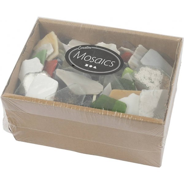 Lasimosaiikki - sekavärit - Sisältö voi vaihdella - 15-60 mm - 2 kg Lasimosaiikki - sekavärit - Sisältö voi vaihdella - 15-60 mm - 2 kg