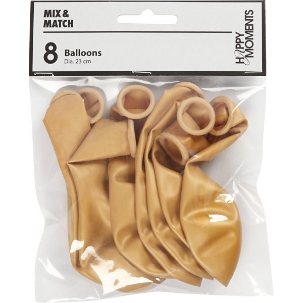 Ilmapallot - kulta - Ø23 cm - 8 kpl Ilmapallot - kulta - Ø23 cm - 8 kpl
