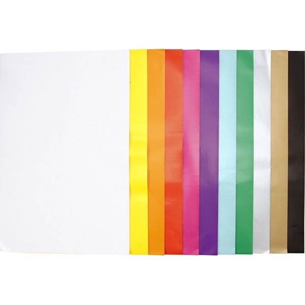Kiiltävä paperi - sekavärejä - 11 x 25 arkkia