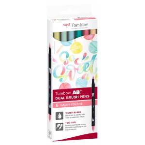 Tombow ABT Dual Brush -kyn�, Candy, 6-pakkaus