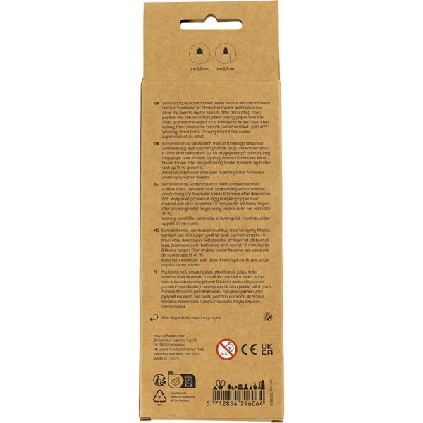 Tekstiilimerkit - vakiov�rit - 6 kpl