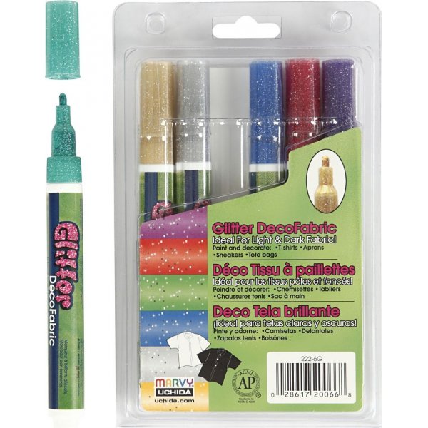 Deco Textile kynt - 3 mm - glittervrit - 6 kpl