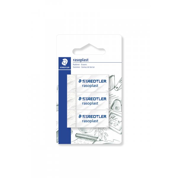 Pyyhekumi Rasoplast 43x19x13 mm - 3 kpl