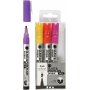 Lasi- ja posliinitussi - oranssi - violetti - vaaleanpunainen - keltainen - puolilpinkymtn - 1-2 mm - 4 kpl