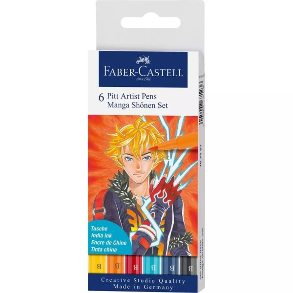 Piirustuskynsarja PITT Artist Brush Manga Shonen - 6 kyn