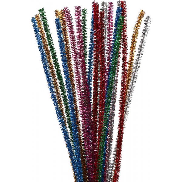 Putkenpuhdistusaine - 6 mm vahvat vrit - glitter - 24 kpl