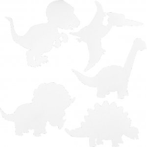 TeACH Me -pahvifiguurit - Dinosaurukset - valkoinen - 16 kpl TeACH Me -pahvifiguurit - Dinosaurukset - valkoinen - 16 kpl