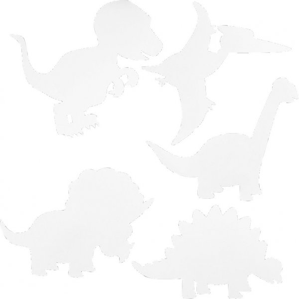 TeACH Me -pahvifiguurit - Dinosaurukset - valkoinen - 16 kpl