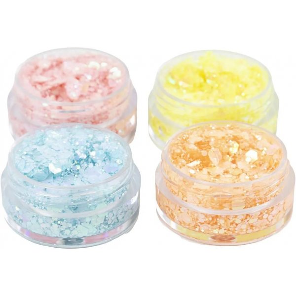 Glitter savi, pastellivärit 4x5 ml