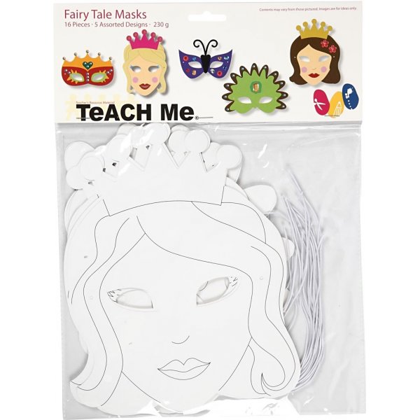 TeACH Me Adventure -naamarit - valkoinen - 16 kpl TeACH Me Adventure -naamarit - valkoinen - 16 kpl