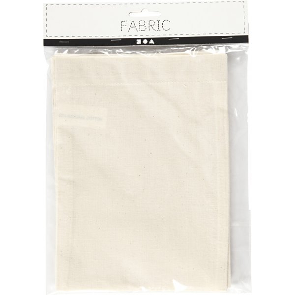 Puuvillakassit - vaalea luonto - 15 x 20 cm - 4 kpl