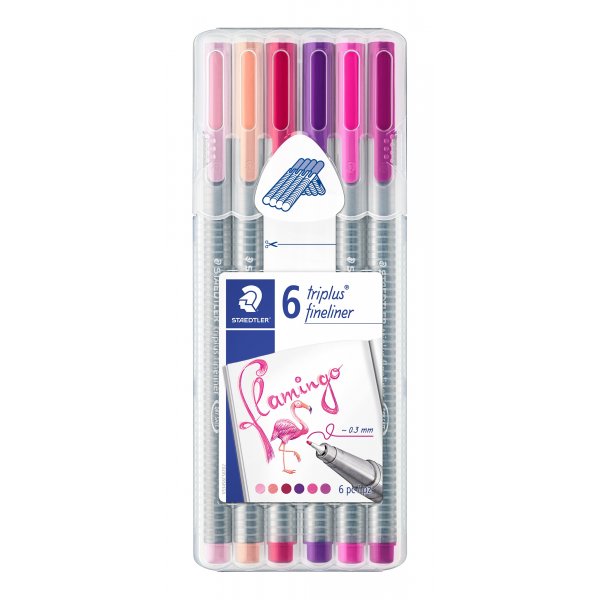 Fineliners Triplus 0,3 mm Flamingo - 6 kyn