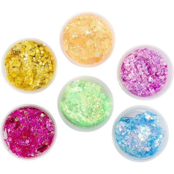 Glitter savi, sekavärejä, 6x20 ml Glitter savi, sekavärejä, 6x20 ml