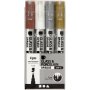 Lasi- ja posliinitussi - ruskea - kulta - hopea - valkoinen - puoliksi lpinkymtn - 1-2 mm - 4 kpl