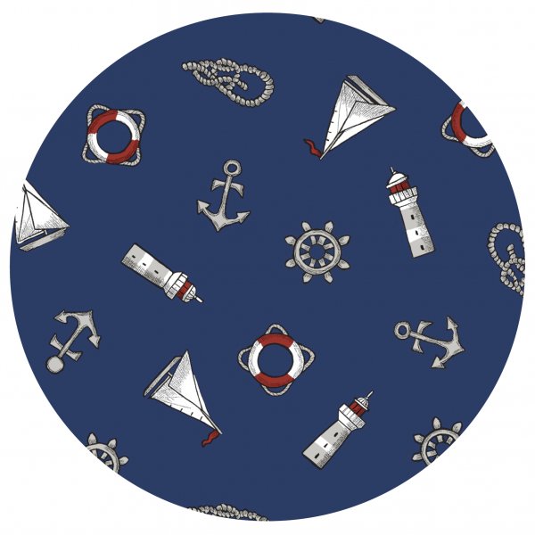 Suojapeite PVC Round Maritime - sininen
