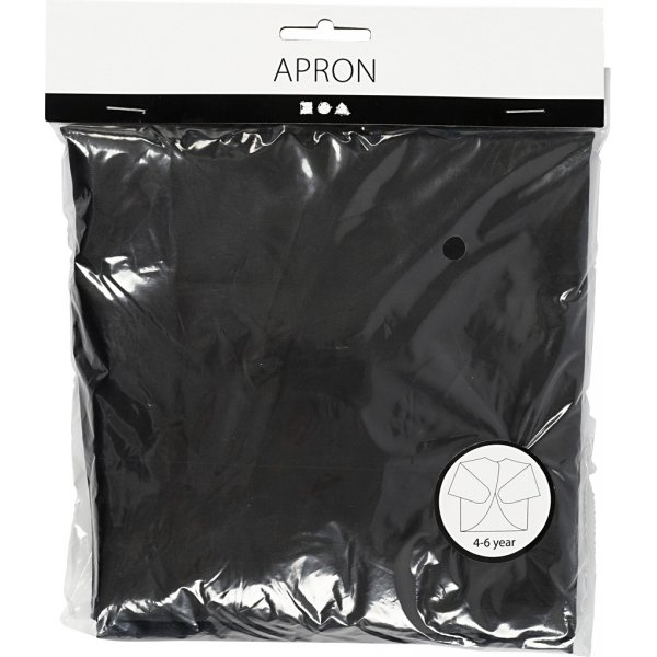 Maalarin esiliina - musta - 4-6 vuotta