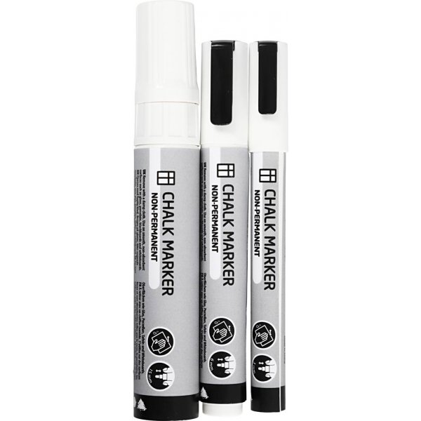 Liitumerkit - valkoinen - 3 kpl Liitumerkit - valkoinen - 3 kpl