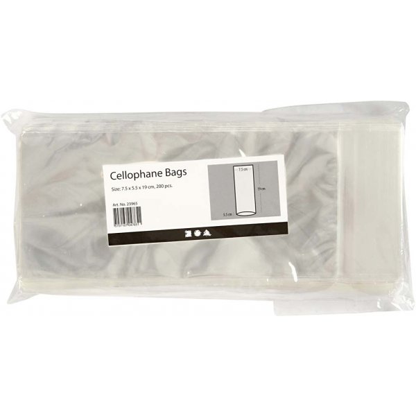 Selofaanipussit korteille 7,5 x 5,5 cm - 200 kpl