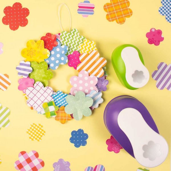 Punch kukka 2,5 cm - Sininen/valkoinen