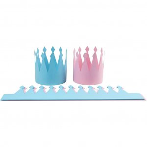 Syntym�p�iv�kruunut - vaaleansininen ja vaaleanpunainen