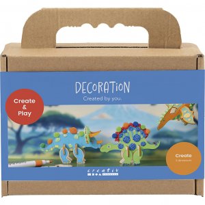 Mini DIY-setti Koristeet Dinosaurukset Punainen Sininen Vihre� Oranssi 3 kpl