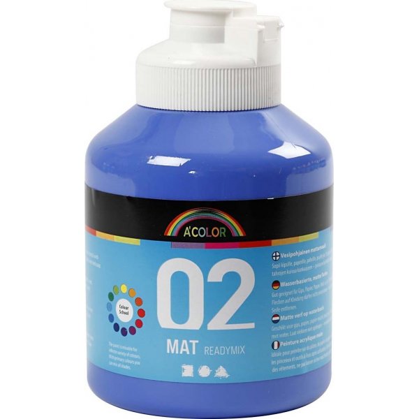 Koulumaali - Akryyli - sininen - matta - 500 ml