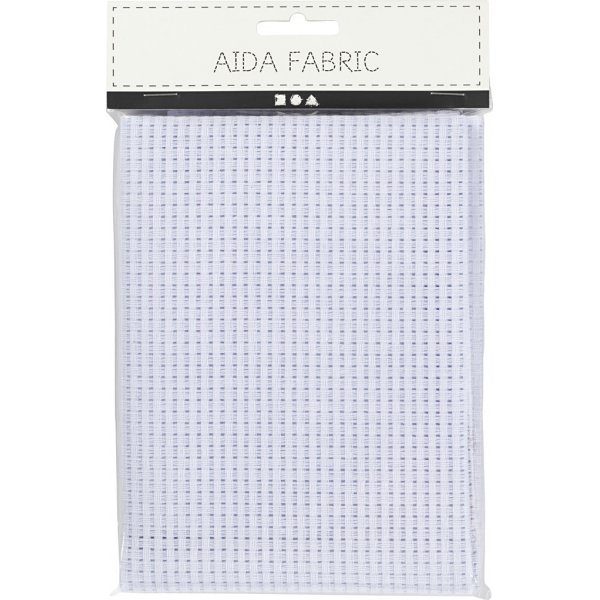 Aida kirjontakangas - valkoinen - 50x50 cm, 24 ruutua per 10 cm