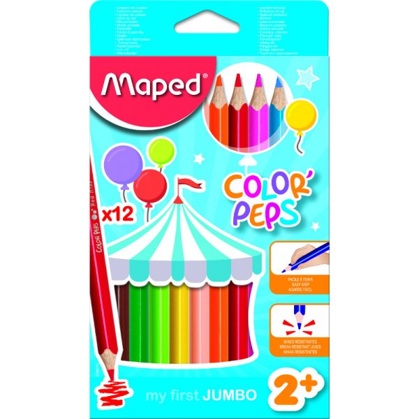 Vrikynsarja - Maped - Color' peps 12 jumbo-kyn