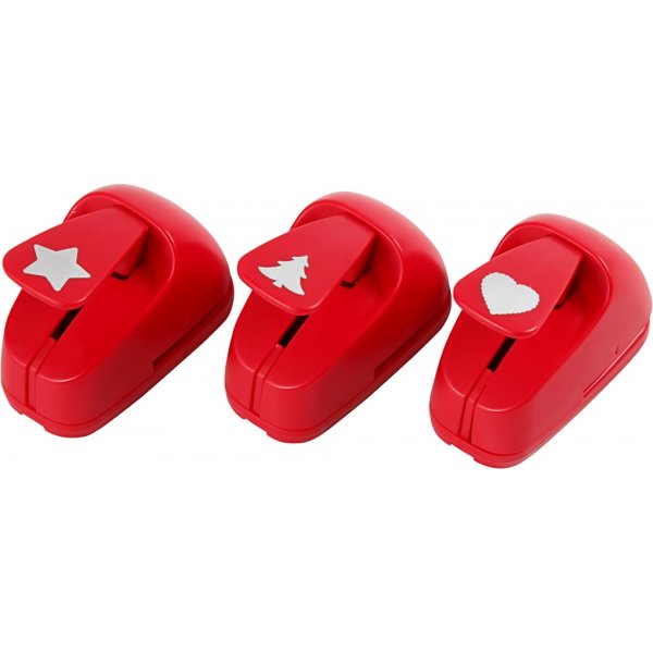 Paperirei'itin - punainen - thti - sydn - joulukuusi - 3 kpl