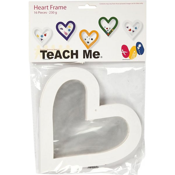 TeACH Me Heart -kehykset - valkoinen - 16 kpl