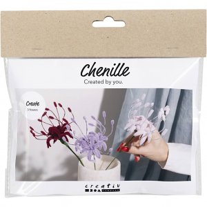 Mini tee-se-itse -piippuraastuskukkasetti - H�m�h�kkililja, pehme� pinkki, vaaleanvioletti ja tummanpunainen