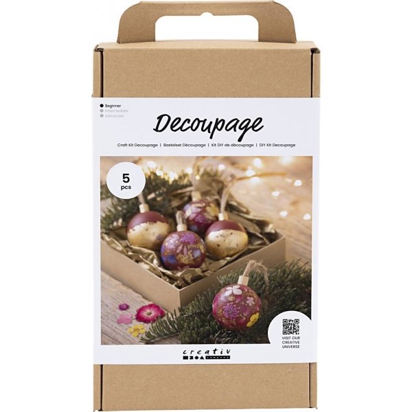 DIY Kit Decoupage - Joulunpunainen - Kuivatut kukat