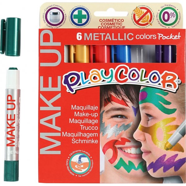 Playcolor Make up - sekavrit - metallinen - 6 x 5 g
