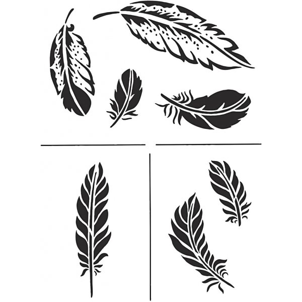 Stensiili - höyhen - A4 Stensiili - höyhen - A4