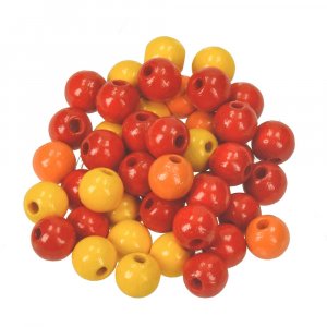 Pyöreät puuhelmet sekaväreissä - 8mm 25g Pyöreät puuhelmet sekaväreissä - 8mm 25g