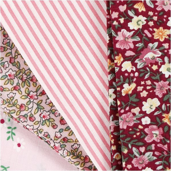 Patchwork kangas - pinkki - 4 kpl Patchwork kangas - pinkki - 4 kpl