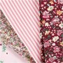 Patchwork kangas - pinkki - 4 kpl