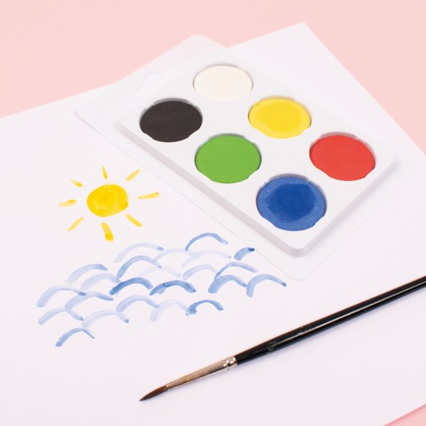 Väripaletti ø 30 mm - 6-osastoinen - 10 kpl Väripaletti ø 30 mm - 6-osastoinen - 10 kpl